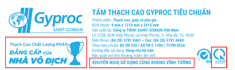Thông báo thay đổi nhận diện tấm thạch cao Gyproc®