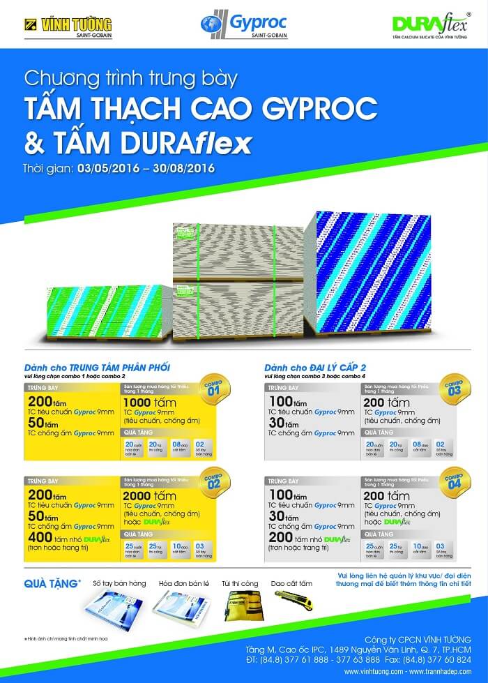 tấm thạch cao gyproc & tấm Duraflex