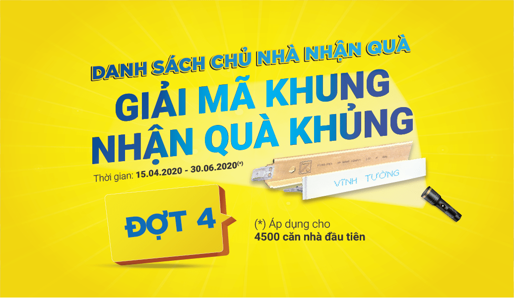 Danh sách chủ nhà đợt 4 nhận được bộ quà tặng tân gia trị giá 1 triệu đồng 