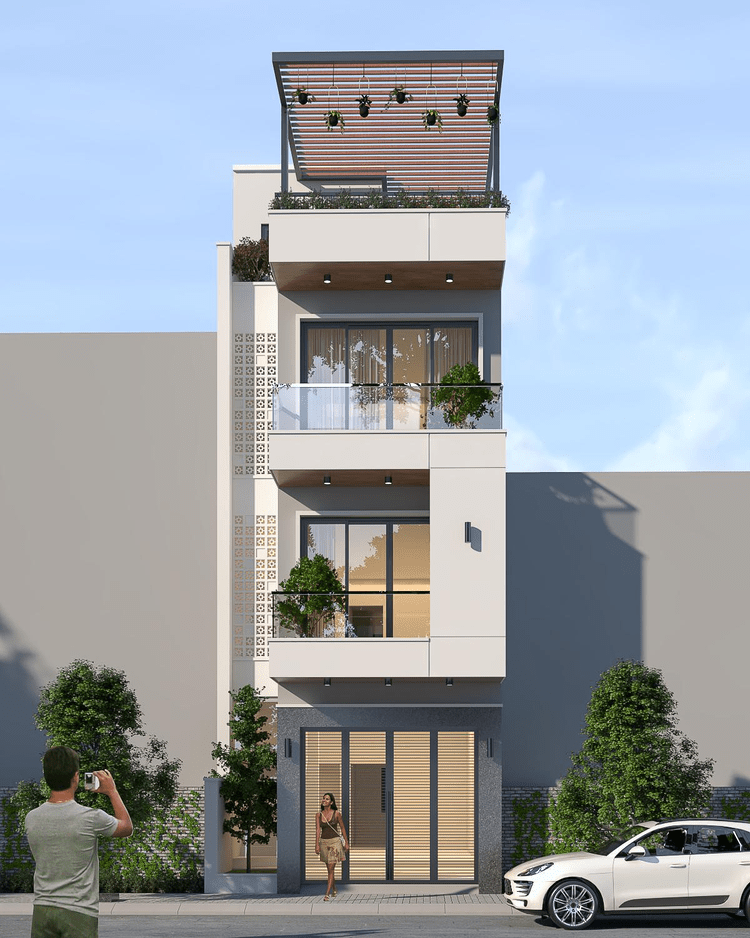 Top 5 mẫu thiết kế nhà đẹp 3 tầng mặt tiền 7m hiện đại 2023