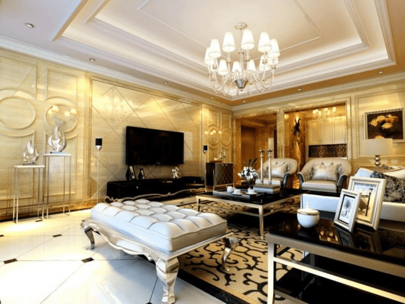 Mẫu trần thạch cao giật 2 cấp đẹp, sang trọng
