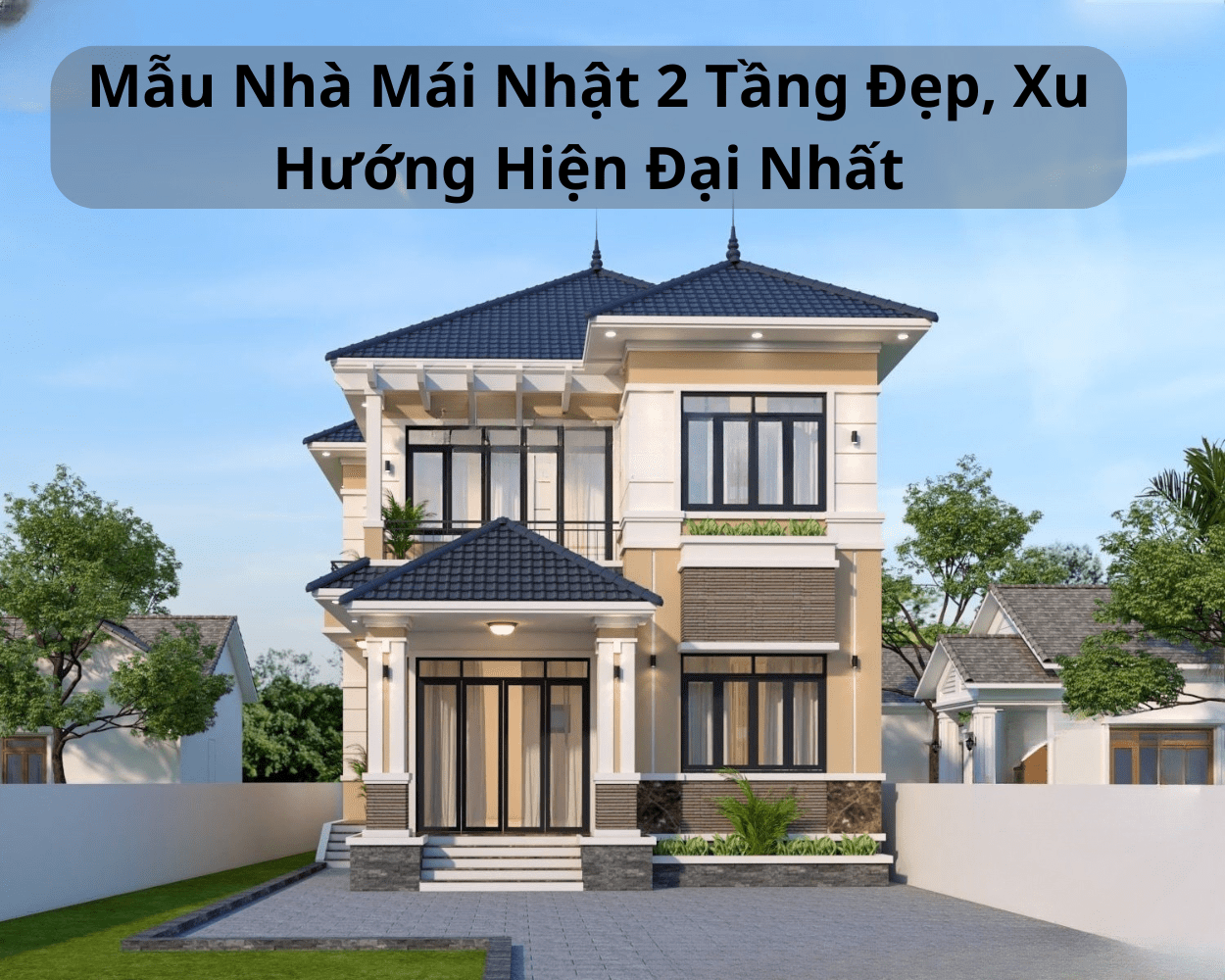 99+ mẫu nhà mái Nhật 2 tầng đẹp, hiện đại, tiết kiệm chi phí