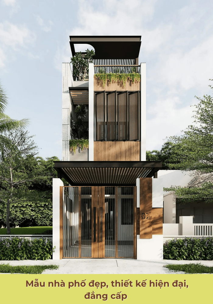 Mẫu nhà phố đẹp, thiết kế hiện đại, đẳng cấp