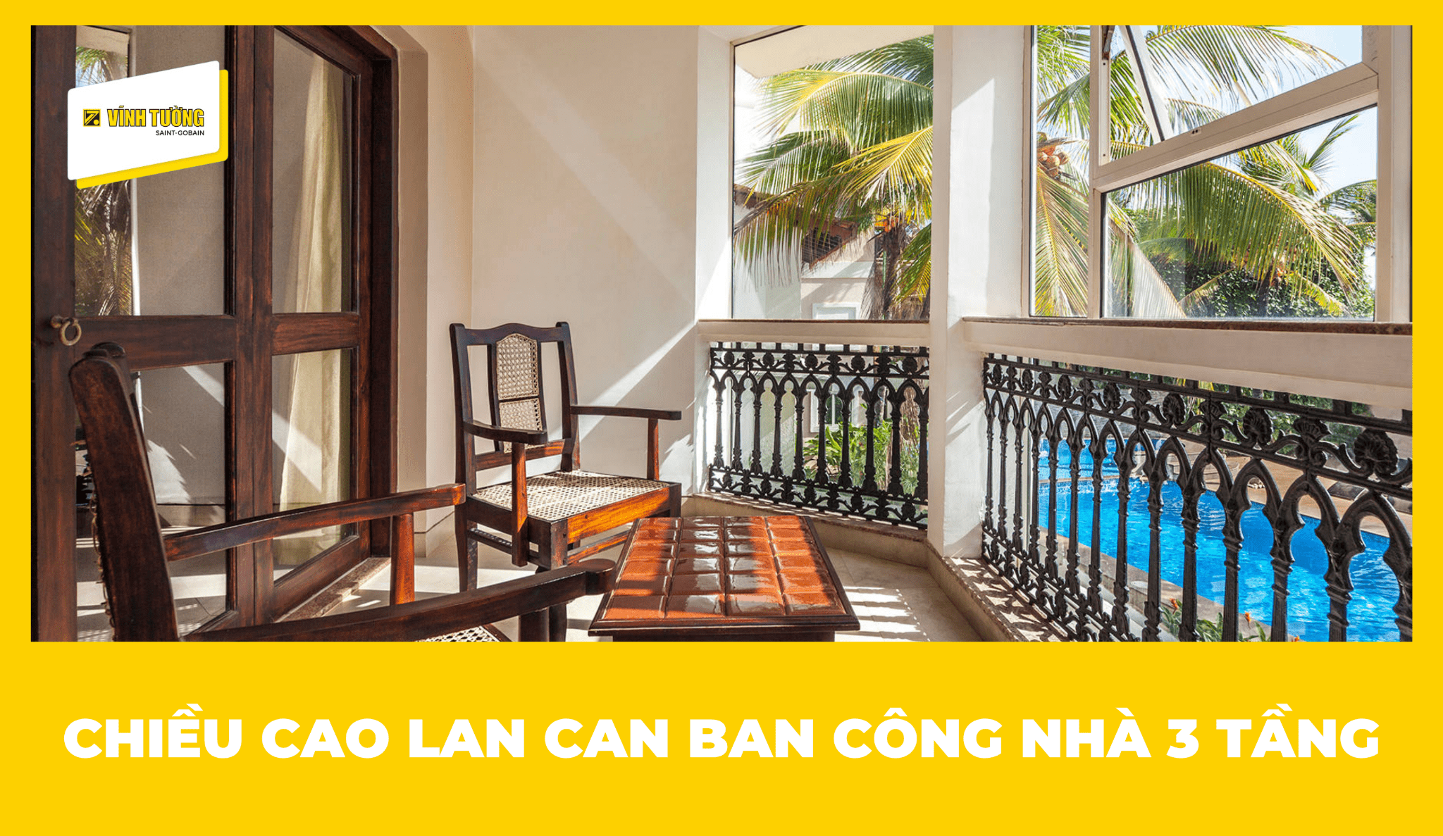 Chiều cao lan can ban công nhà 3 tầng chuẩn xác và an toàn