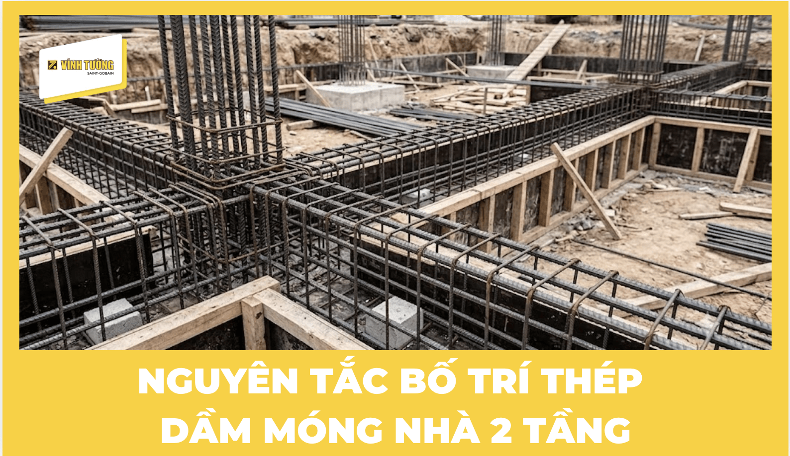 Nguyên tắc bố trí thép dầm móng nhà 2 tầng