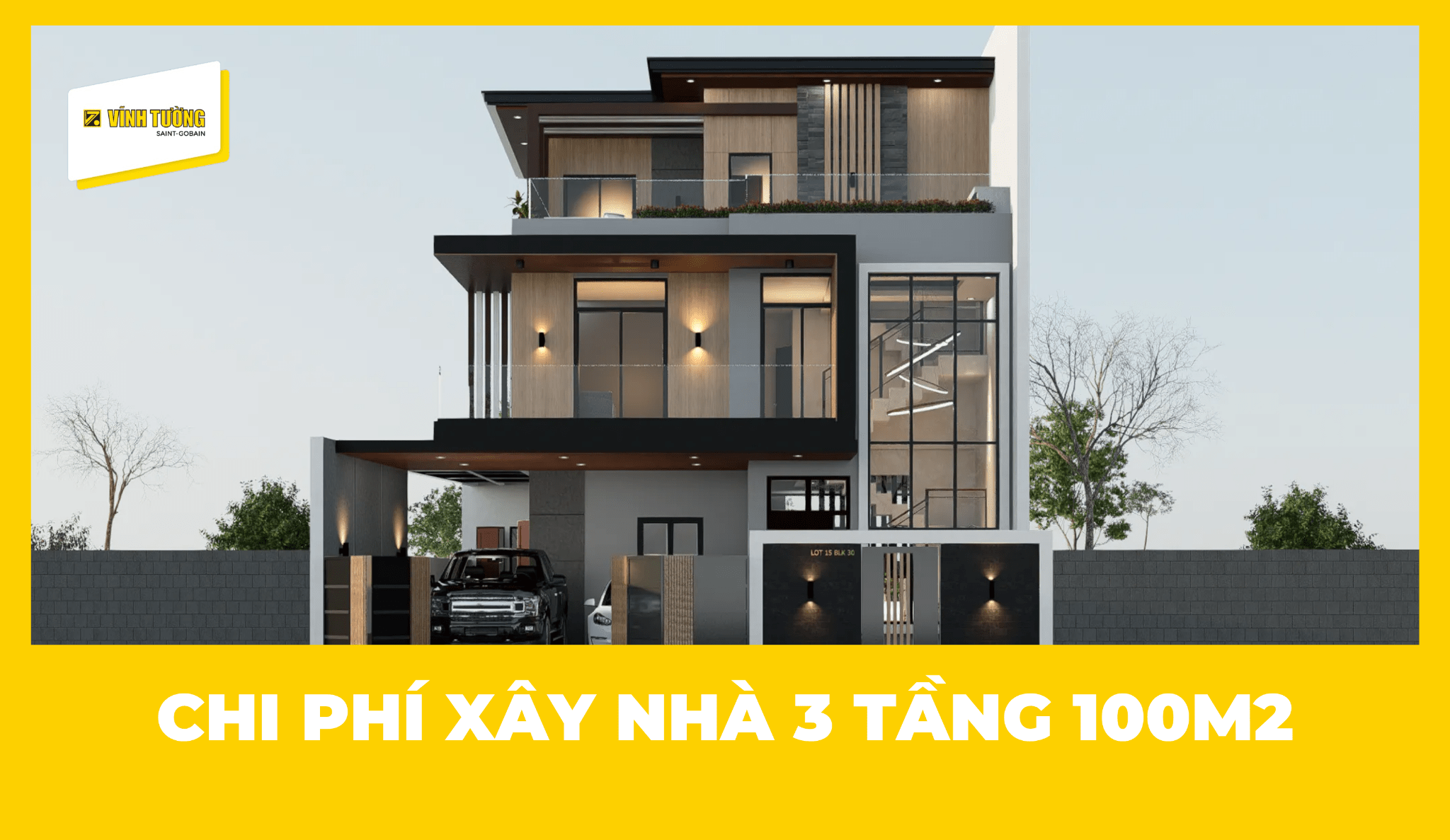 Xây nhà 3 tầng 100m2 hết bao nhiêu tiền?