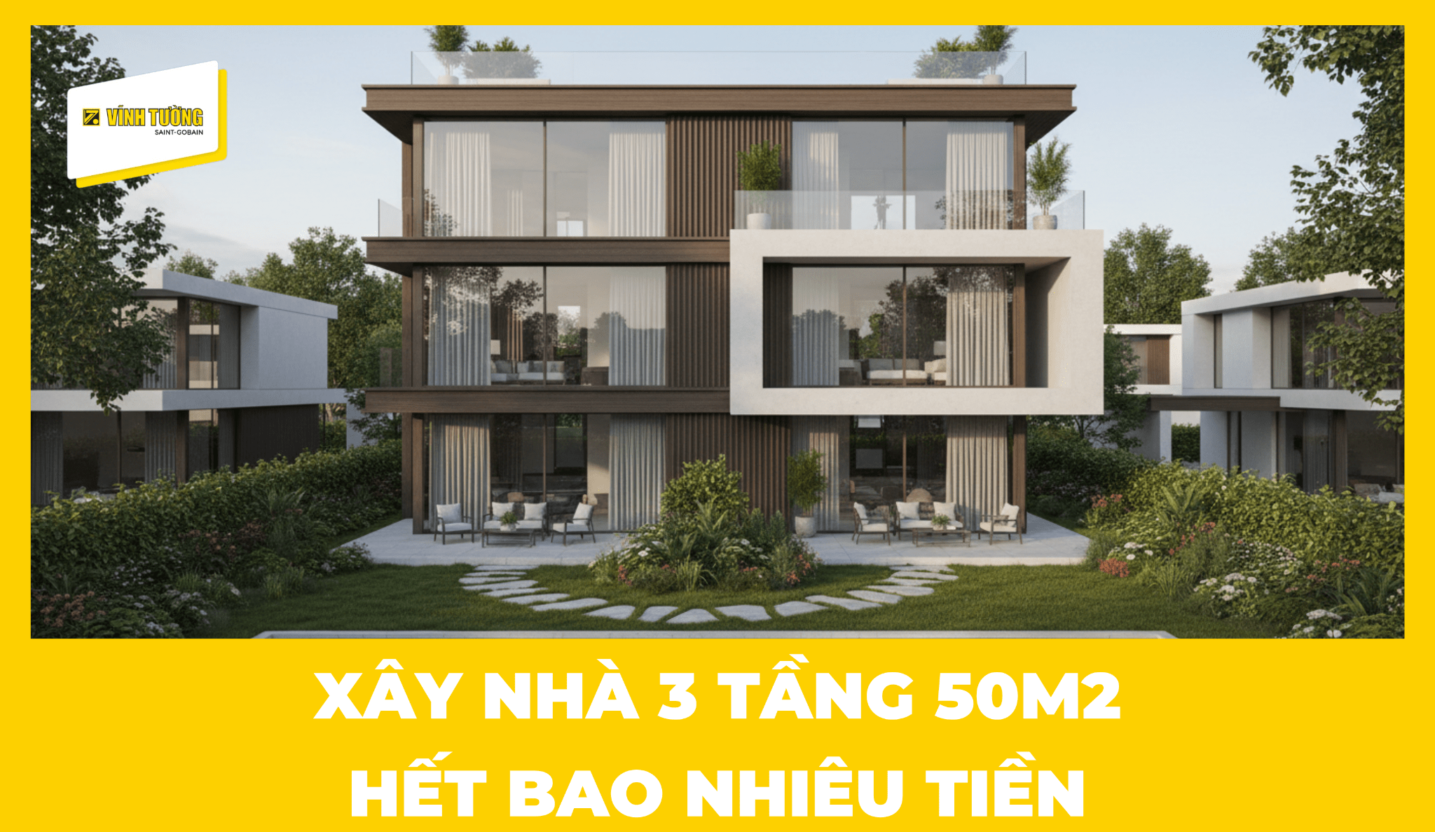 Xây nhà 3 tầng 50m2 hết bao nhiêu tiền? Dự toán chi tiết