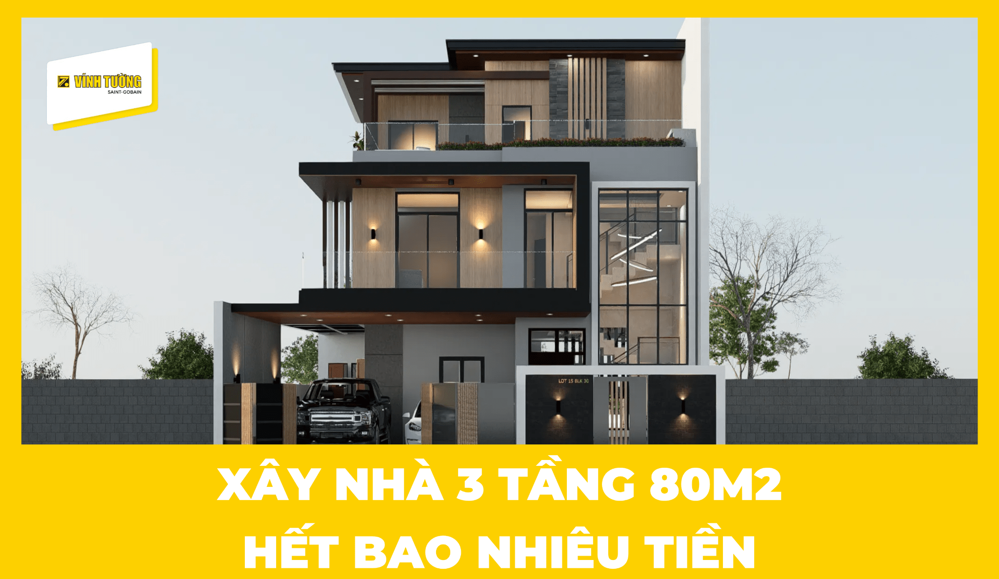 Xây nhà 3 tầng 80m2 hết bao nhiêu tiền? Dự toán chi tiết 2026