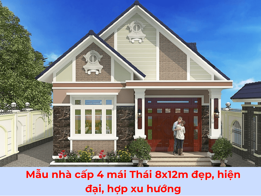 70+ Mẫu nhà cấp 4 mái Thái 8x12m đẹp, hiện đại, tiện nghi