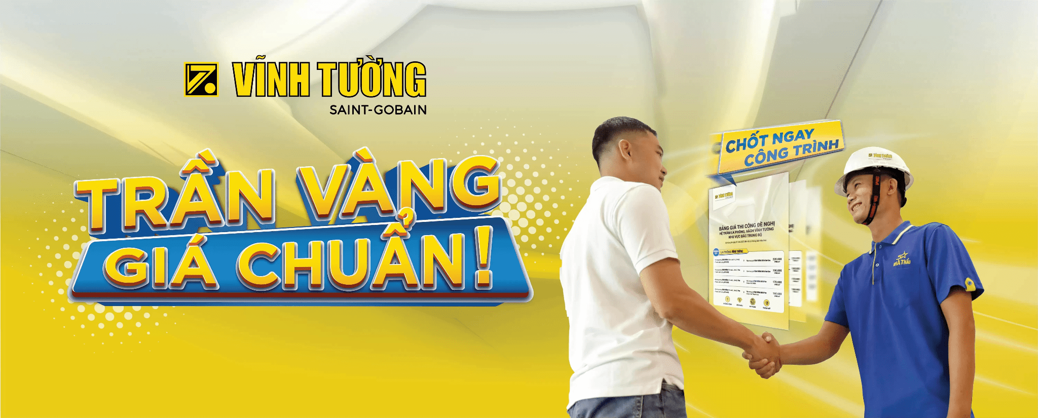 Báo giá trần thạch cao Vĩnh Tường tiêu chuẩn