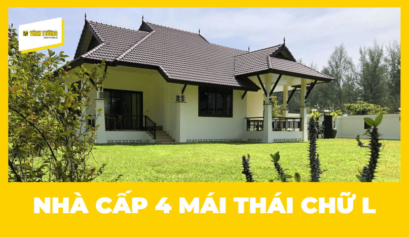 Mẫu nhà cấp 4 mái Thái chữ L đẹp sang trọng, tối ưu công năng