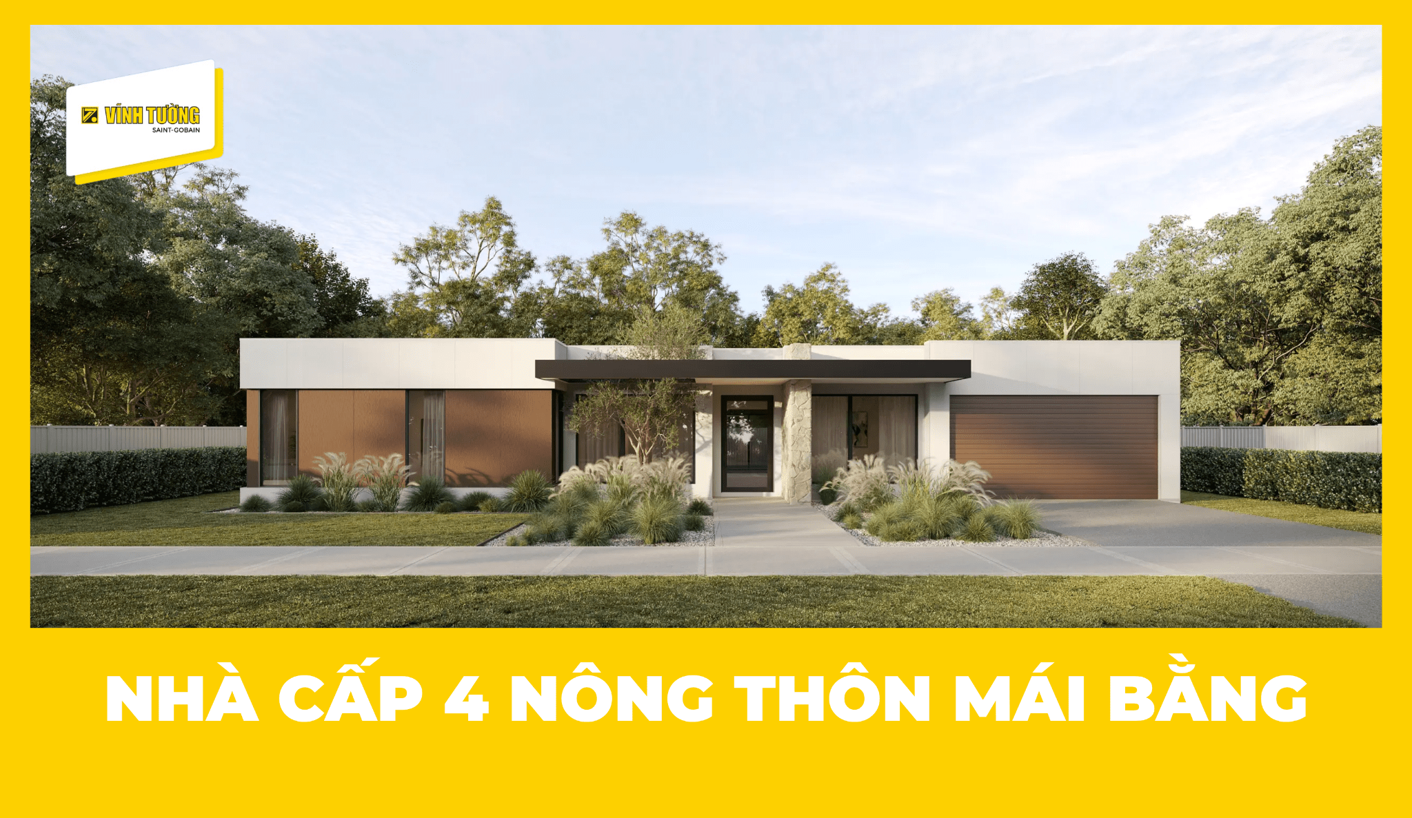 90+ mẫu nhà cấp 4 nông thôn mái bằng đẹp dẫn đầu xu hướng 2026