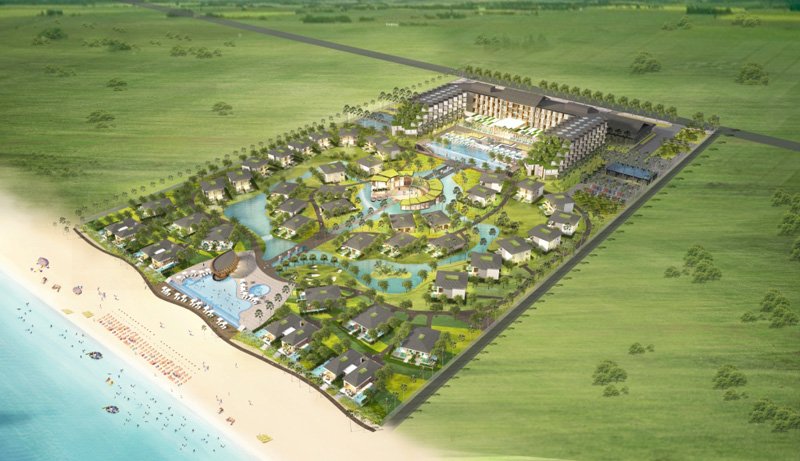 Phối cảnh toàn dự án Novotel Phú Quốc Resort, dự án dự kiến hoàn thành vào tháng 12/2015