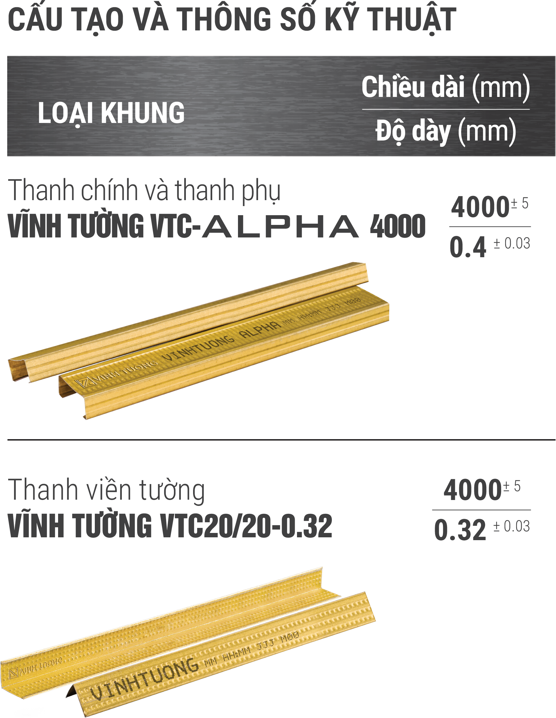 Khung trần chìm Vĩnh Tường ALPHA®