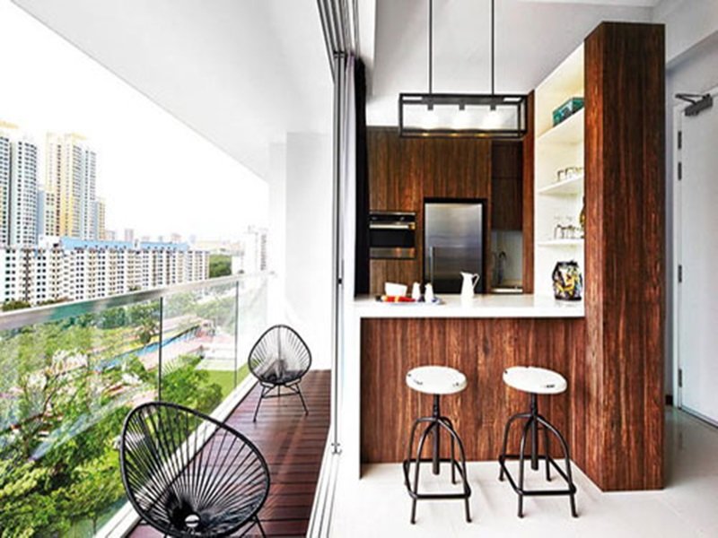 thiết kế ban công quầy bar mini thư giãn