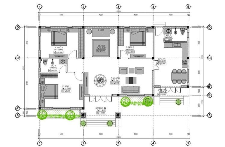 9+ Mẫu thiết kế nội thất nhà cấp 4 3 phòng ngủ Đẹp, Hiện Đại 2022