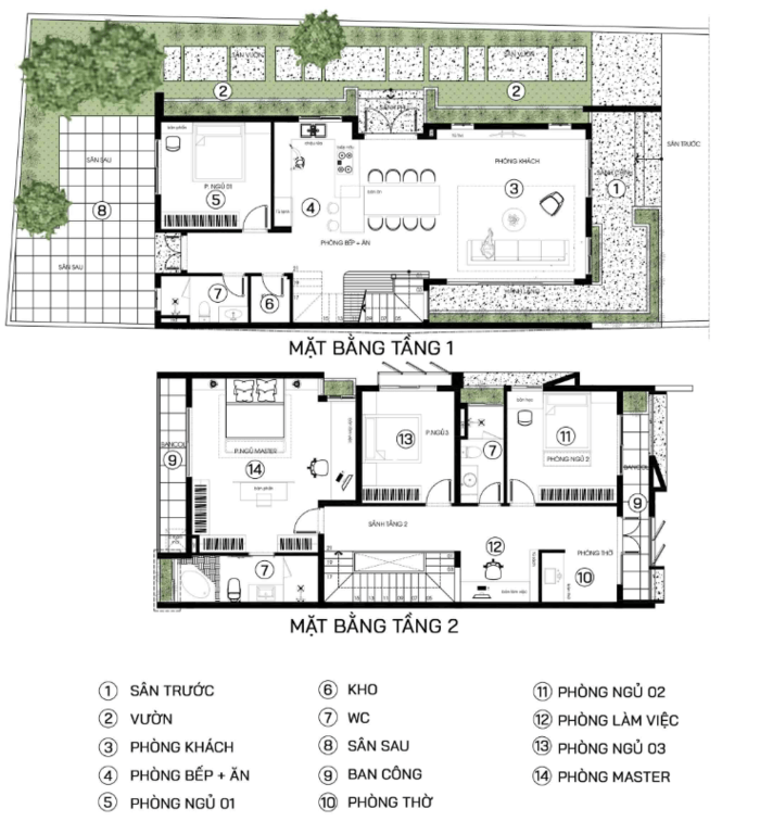 Bản vẽ mẫu nhà 2 tầng 4 phòng ngủ 