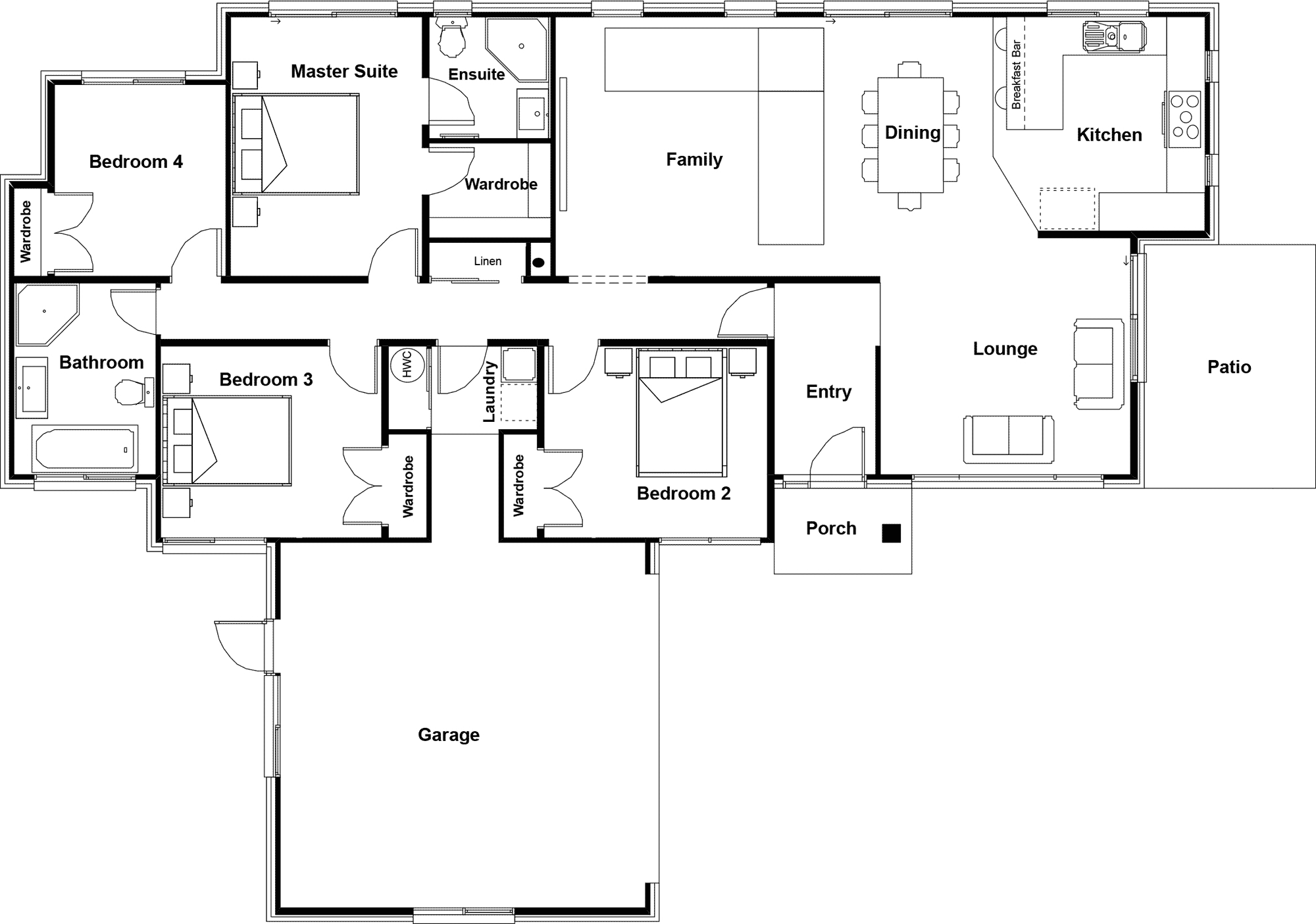 Bản vẽ nhà cấp 4 100m2 có sân phơi riêng biệt