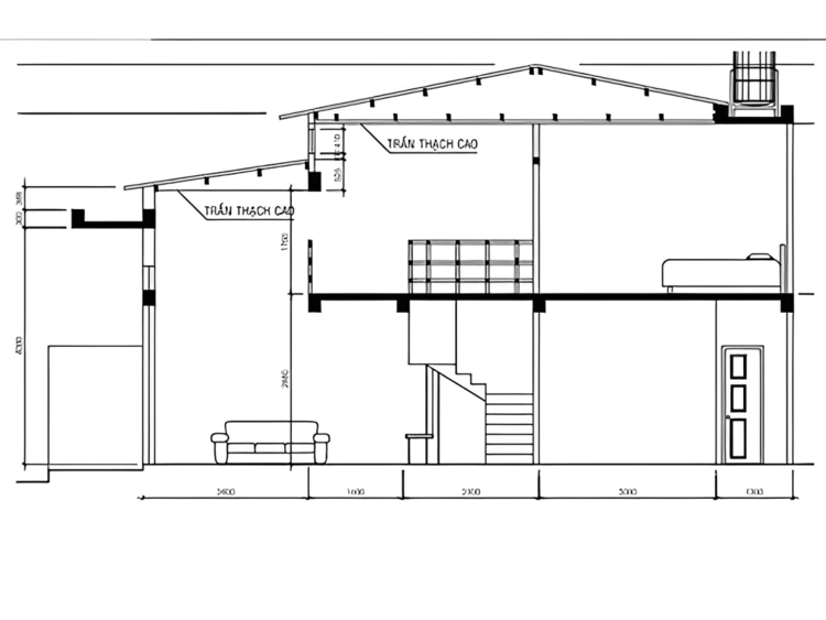 Bản vẽ nhà gác lửng diện tích 4x13m giúp tối ưu diện tích sử dụng