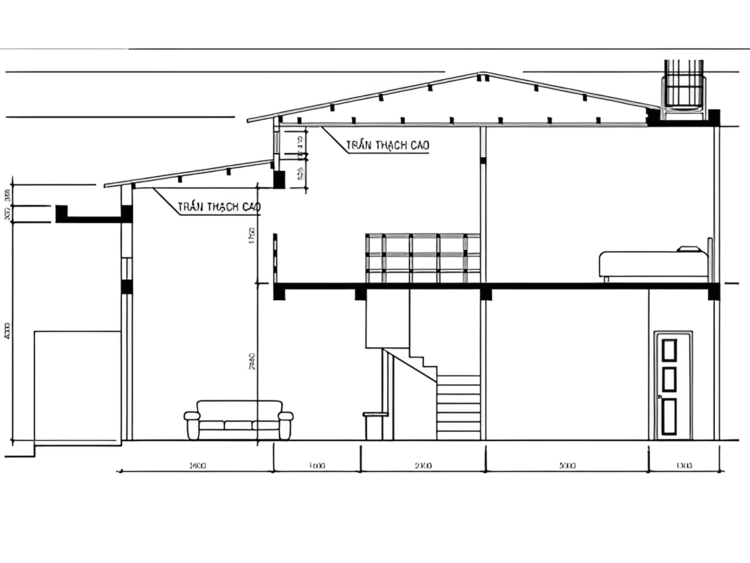 Bản vẽ nhà cấp 4 có gác lửng giúp mở rộng không gian sử dụng, phù hợp với những lô đất diện tích hạn chế
