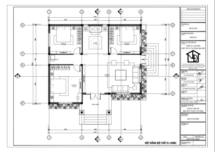 Bản vẽ nhà cấp 4 3 phòng ngủ giá rẻ, tiện nghi