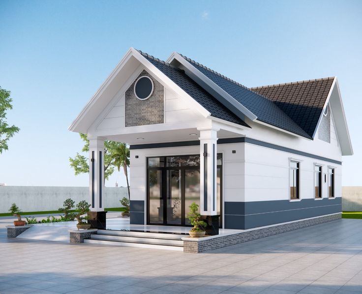Mẫu nhà cấp 4 mái Thái 8x12m hài hòa với thiên nhiên
