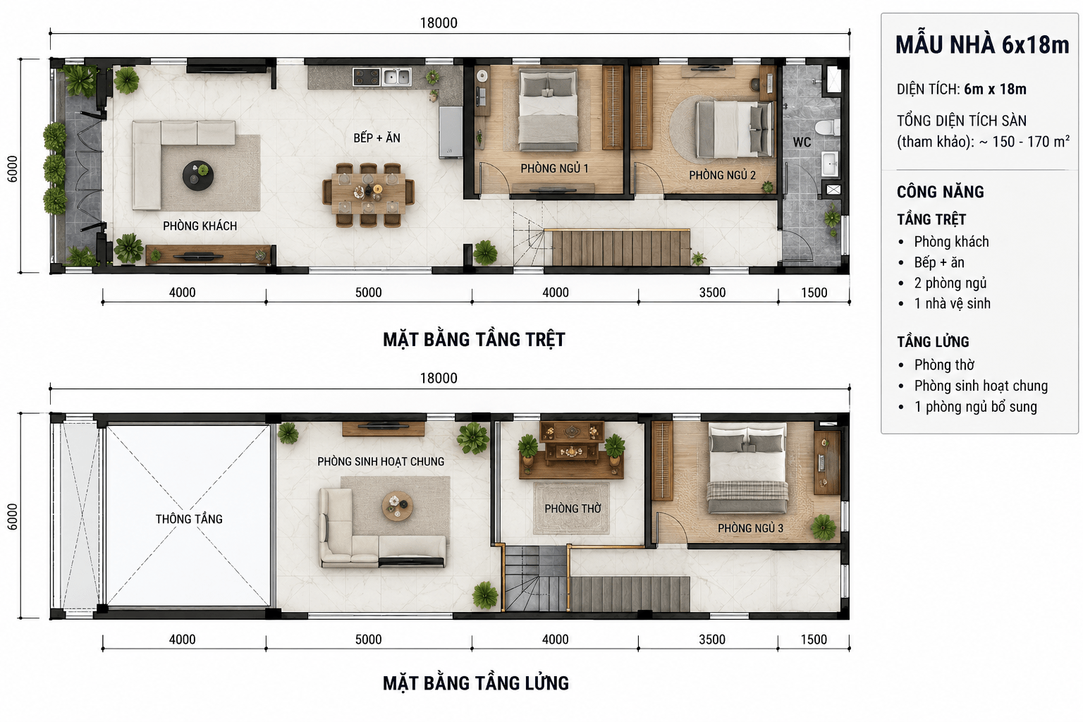 Bản vẽ tầng trệt và tầng lửng tham khảo cho nhà cấp 4 gác lửng