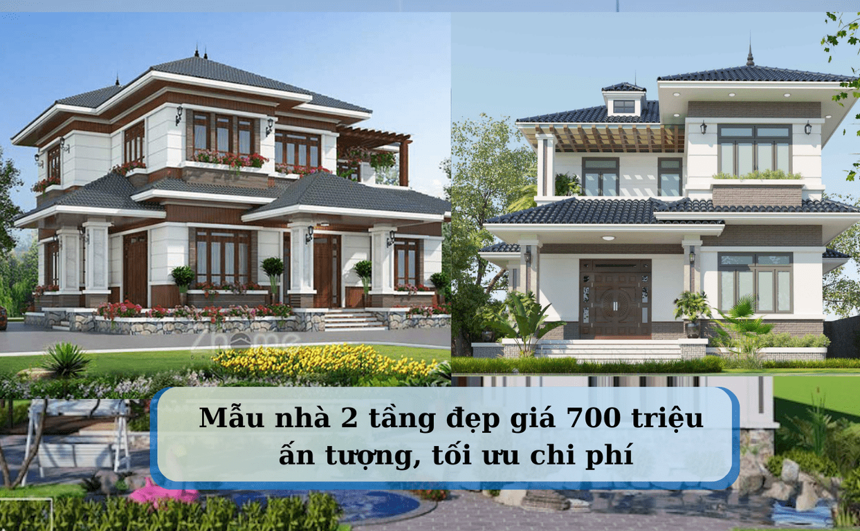 Mẫu nhà 2 tầng đẹp giá 700 triệu 