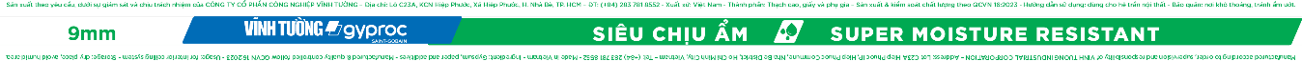 Nhận diện lưng tấm thạch cao VĨNH TƯỜNG-gyproc Siêu Chịu Ẩm: