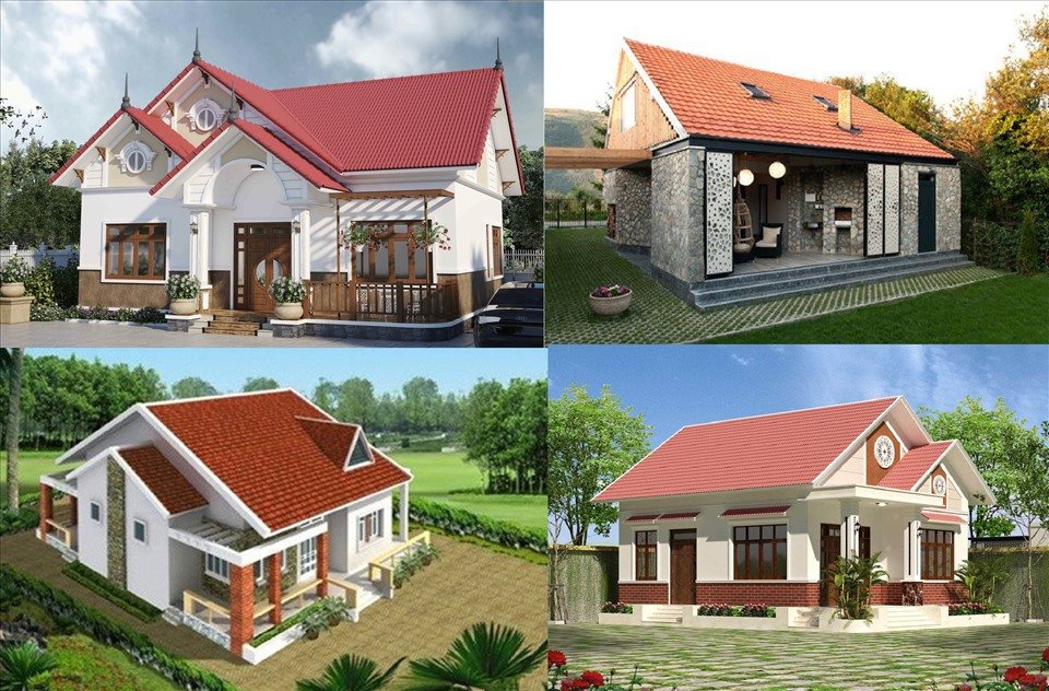 Các kiểu nhà cấp 4 mái Nhật màu đỏ hiện nay