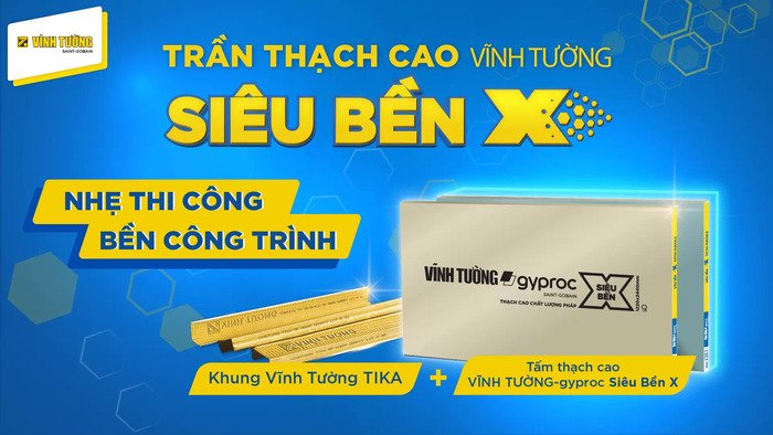 Mẫu trần thạch cao siêu bền x Vĩnh Tường