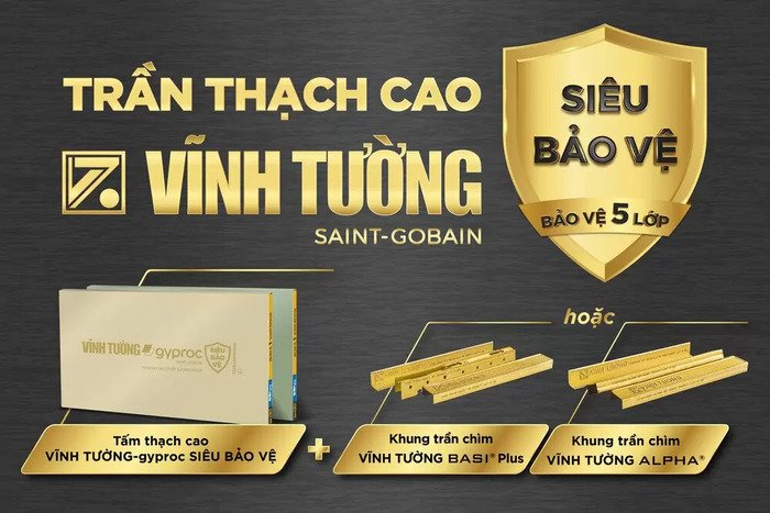 Mẫu trần thạch cao siêu bảo vệ Vĩnh Tường