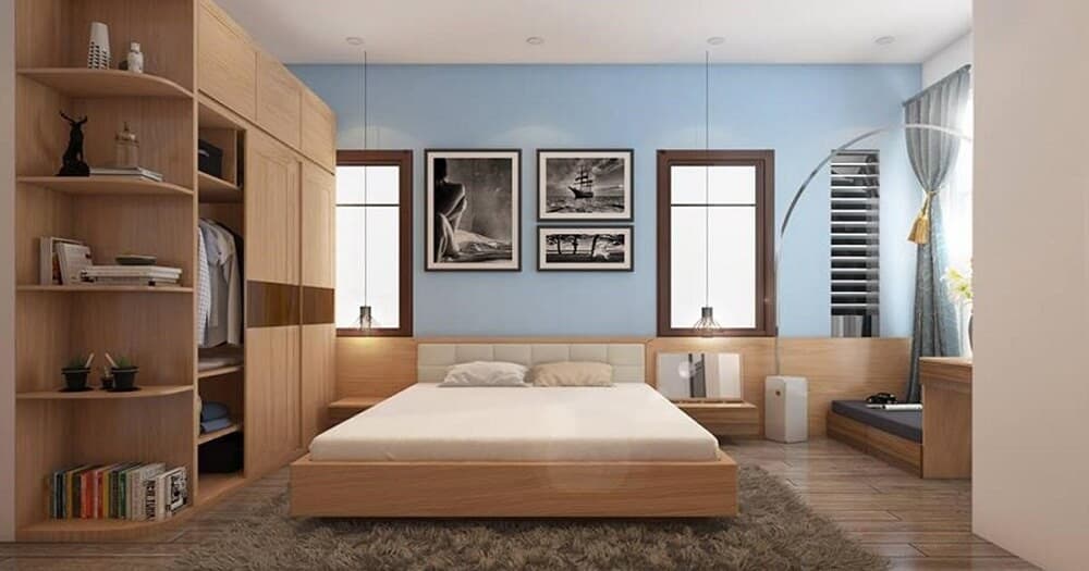 2 cửa sổ giúp đối lưu, điều hoà nhiệt độ trong phòng tốt hơn