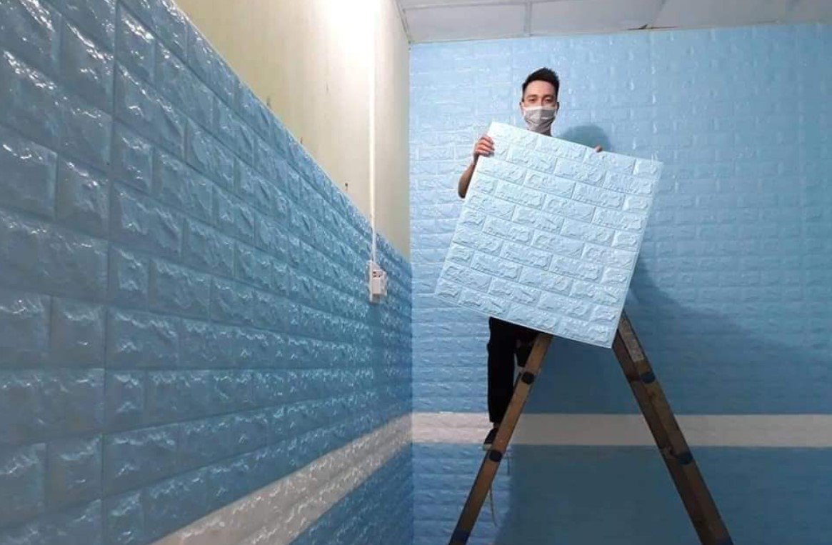 Tấm xốp ốp tường là giải pháp chống nóng tường nhà giá rẻ khá được tin dùng