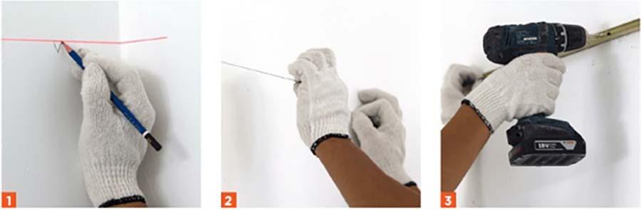 Gắn các thanh viền tường cho hệ thống trần