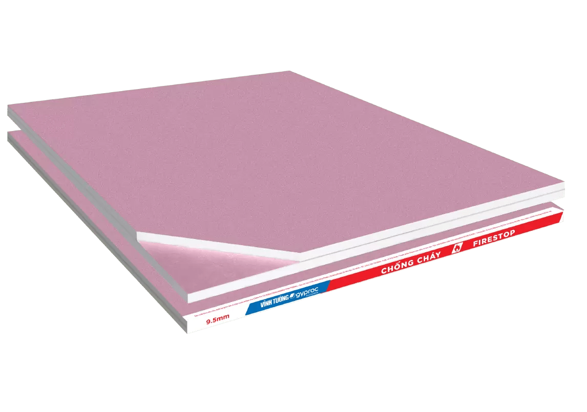 Tấm thạch cao chống cháy Vĩnh tường đạt tiêu chuẩn quốc tế