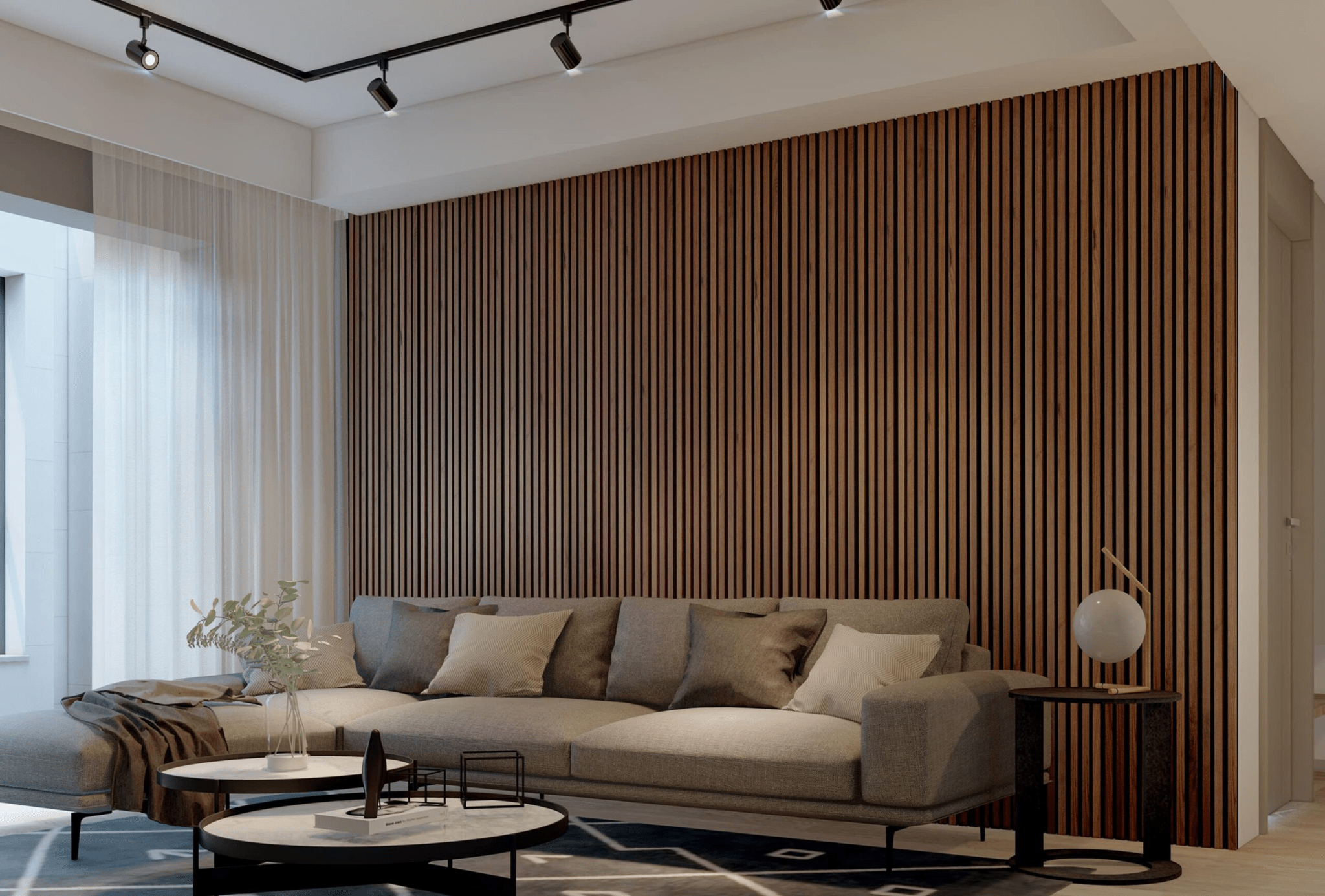 Gỗ tiêu âm thường được sử dụng kết hợp làm tấm trang trí trong nhà