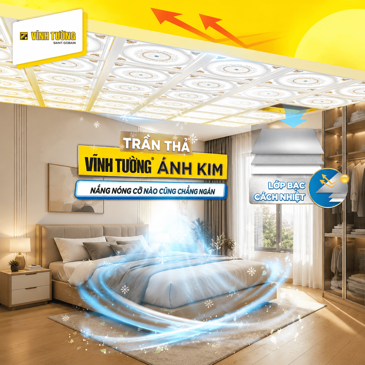 Hệ giải pháp trần La Phông Vĩnh Tường Ánh Kim (Nguồn: Vĩnh Tường)