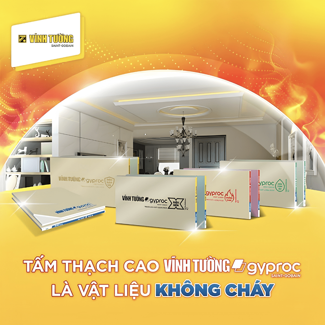 Hệ giải pháp trần và vách thạch cao Vĩnh Tường kiến tạo không gian bền vững, thẩm mỹ và tối ưu cho mọi công trình