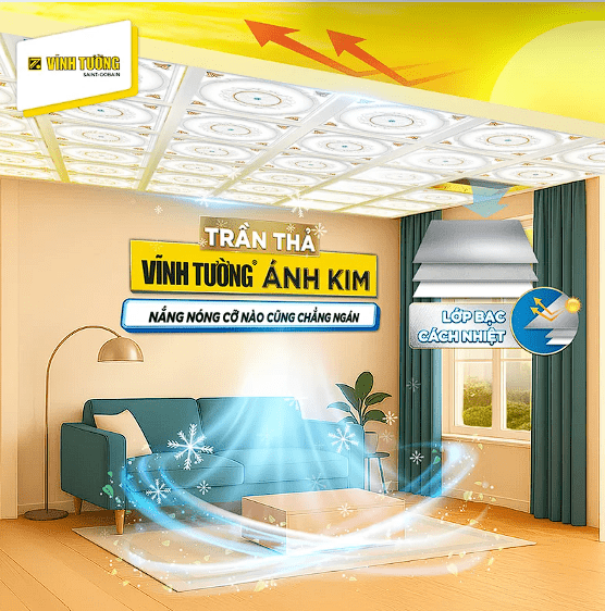 Hệ trần thạch cao Vĩnh Tường đem lại cảm giác thoải mái, nâng cao chất lượng cuộc sống 