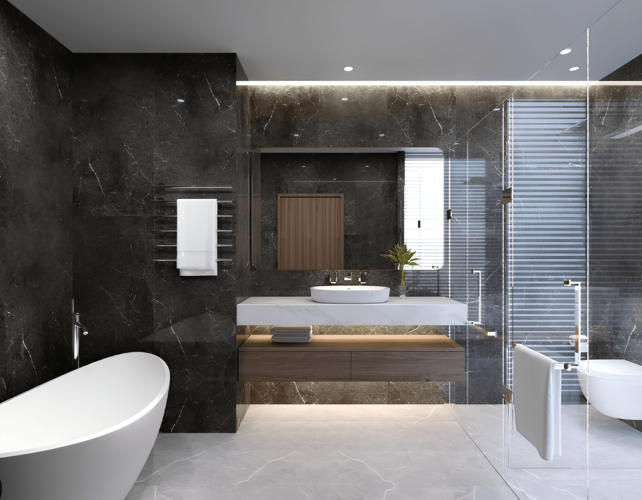 Kết hợp cây xanh và thông gió giúp nâng cao chất lượng không gian nhà vệ sinh