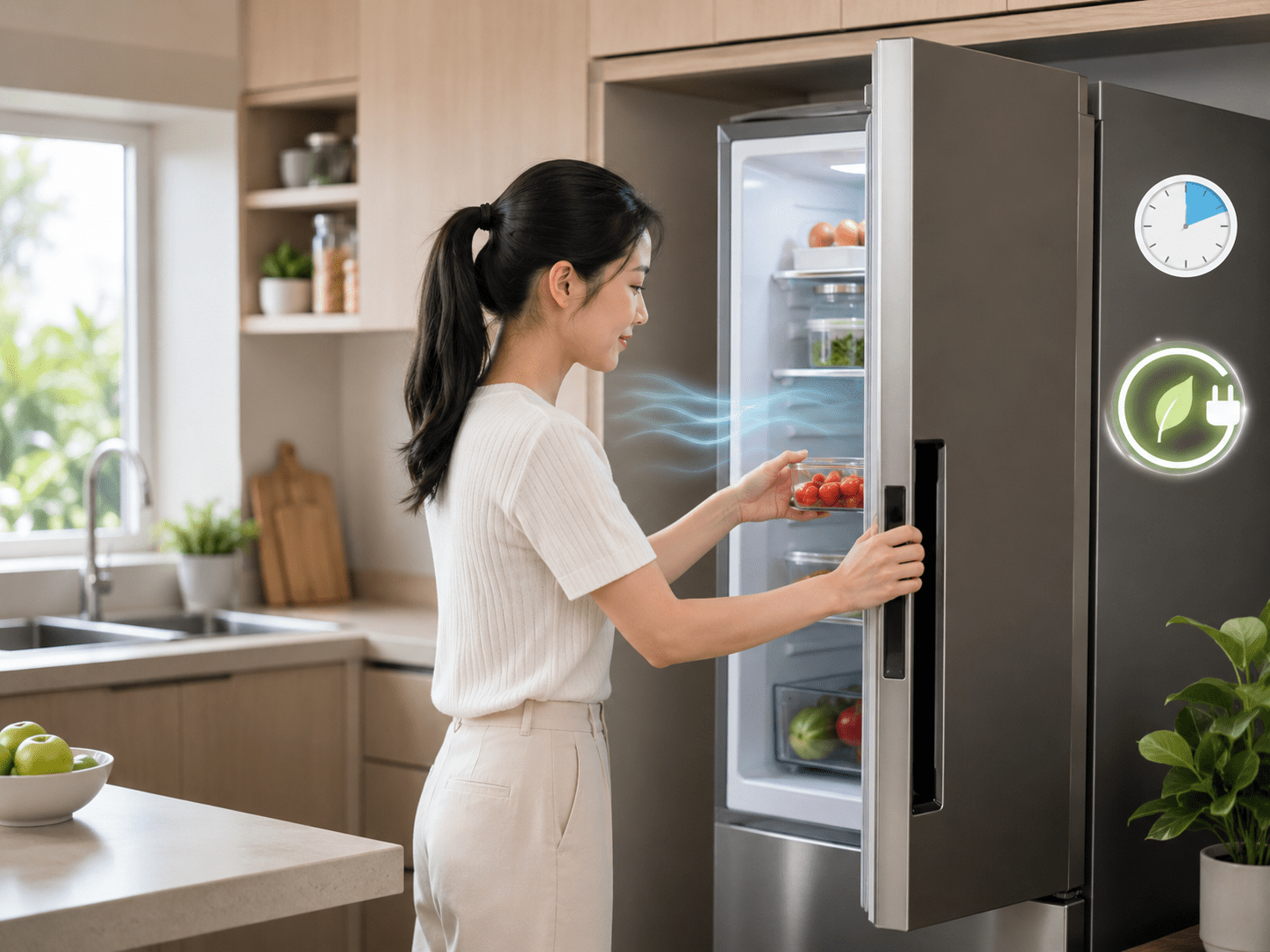Không mở cửa tủ lạnh quá lâu hoặc quá thường xuyên