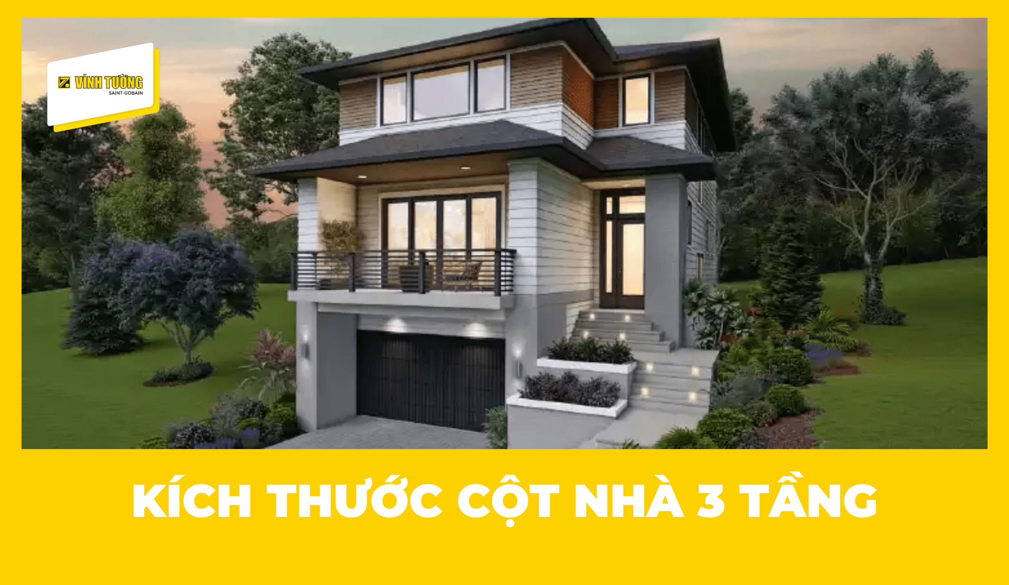 Kích thước cột nhà 3 tầng chuẩn kỹ thuật