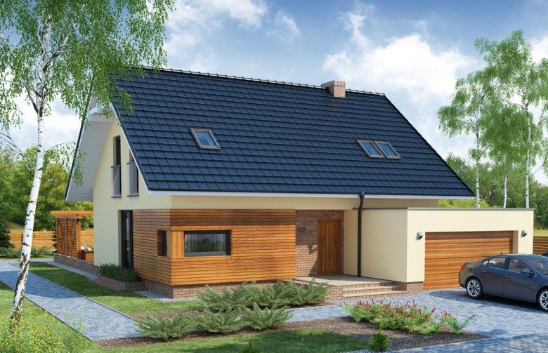 Kiểu nhà gác lửng mái ngói đơn giản, hiện đại