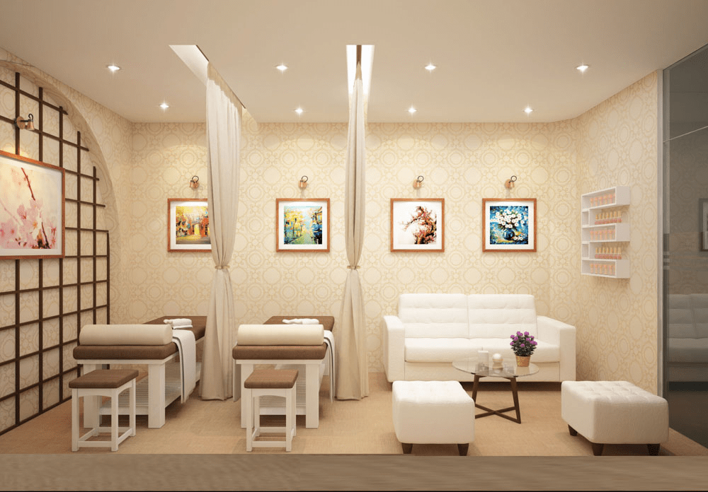 Vách ngăn phòng điều hòa cho spa giúp phân chia không gian hiệu quả, tạo sự thoải mái và giữ cho nhiệt độ lý tưởng cho từng khu vực dịch vụ