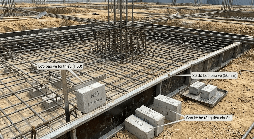 Lớp bảo vệ thép giúp bảo vệ sắt không bị rỉ sét