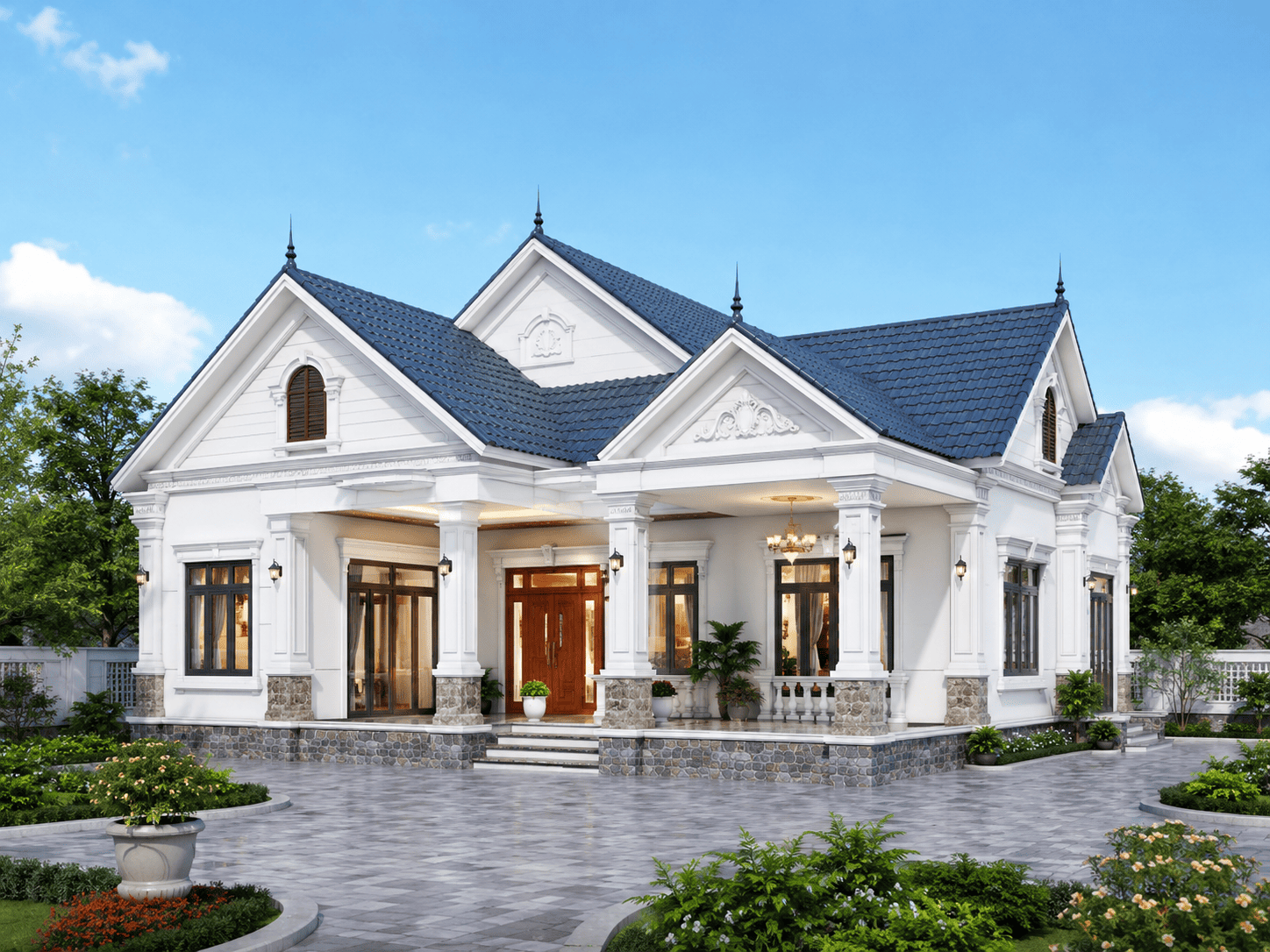 Mẫu nhà mái tháo cấp 4 tân cổ điển