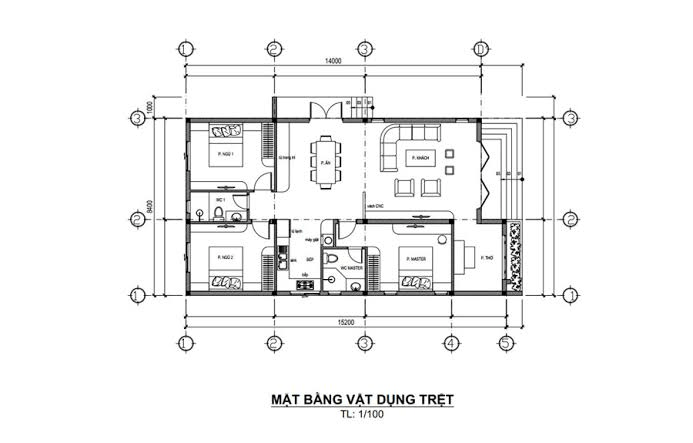 Mặt bằng 3 phòng ngủ được phân bổ hợp lý để bảo đảm sự riêng tư và thuận tiện cho các thành viên