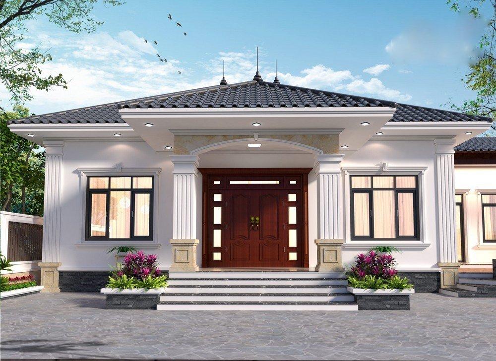 Mặt tiền nhà cấp 4 mái Nhật 4 phòng ngủ hiện đại, sang trọng, ấn tượng