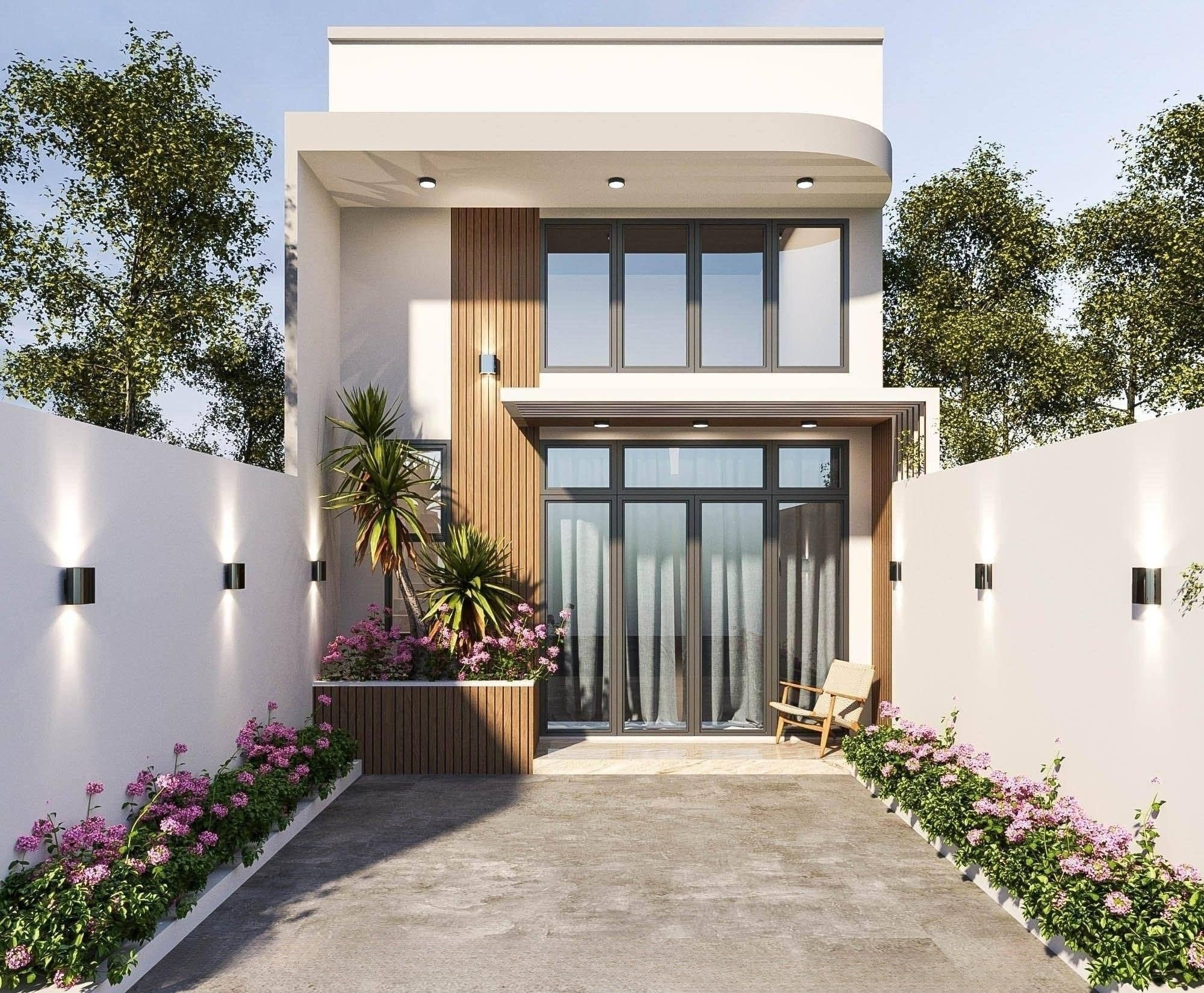 Mặt tiền nhà gác lửng 3 phòng ngủ đẹp, giá rẻ